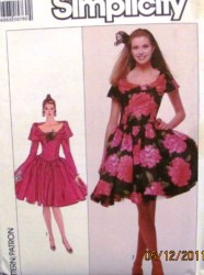 8715 OFF SHOULDER COLLAR FLARE DRESS,PETTICOAT PATTERN 10