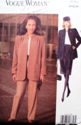 8729 VOGUE LONG OPEN JACKET, SKIRT, PANTS EZ PATTERN 8-12,  14-18;  20-24 choice 