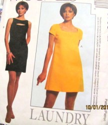 8738 MCCALLS LAUNDRY FIT SS OR SLEEVELESS SHORTER DRESS PATTERN 12-16, 14-18 UNCUT