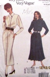 8751 EZ VOGUE LONG TAPER- FLARE DRESS LENGTHS PATTERN 14-18 uncut