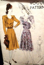 8760 1950 NO COLLAR FLARE SS-LS FLARE BELTED DRESS PATTERN 18 36