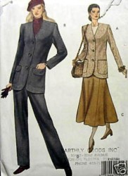 8763 EZ VOGUE LONG JACKET,LONGER FLARE SKIRT,PANTS PATTERN 6-10