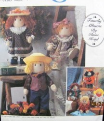8763 SIMPLICITY 12'' FELT JOINTED DOLLS, CLOTHING,TIGHTS, COSTUME PATTERN