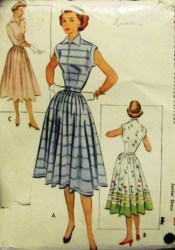 8764 1951 FLARE DRESS SLEEVES OR NOT JUNIOR PATTERN 13 31''