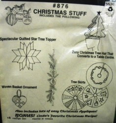 876 XMAS QUILT STAR TREETOP,  TREE HAT,SKIRTS, ORNMNT PATTERN