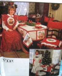 8772 SIMPLICITY HOLIDAY FOLDING CHAIR COVER, CUSHION ,APRON, LINENS PATTERN