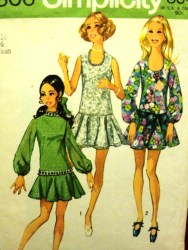8806 JR SZ 13/14 MINI FLARE DROP WST DRESS SLVS OR NOT PATTERN