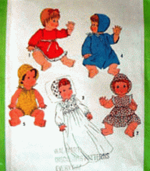 8817 SIMPLICITY SMALL, MEDIUM   OR  LARGE 17-18'' BABY DOLL GOWNS, COAT, HAT, DRESS 78 PATTERN CHOICE