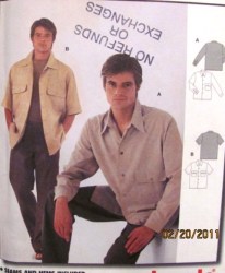 8824 Burda MEN'S SS-LS CASUAL POCKET SHIRT PATTERN 36-48 Uncut