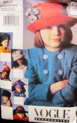 8831 VOGUE 7 SHAPED KID JESTER, BRIM, PEAK CAP,  HOOD HATS PATTERN S-LG UNCUT