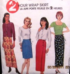 8835 MCCALLS 2 HR WRAP SKIRT LENGTHS PATTERN 8-12, 10-14,14-18; 12-16 CHOICE
