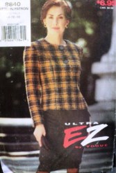 8840 EZ VOGUE PRINCESS LS BUTTON TOP,STRT SKIRT PATTERN 14-18
