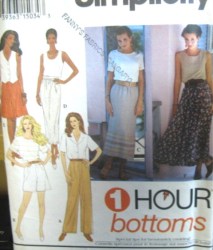 8863  Simplicity 1 HR PANTS,  SHORTS,  STRT-  CIRCLE  SKIRT LENGTHS PATTERN XS-MD,  L-XL choice
