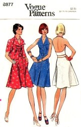 8877 VOGUE 74 HALTER COLLAR COAT-DRESS,SS JACKET PATTERN 12