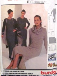 8882 LS LONG DRESS,COWL OR NOT,CAPE JERSEY PATTERN 10-22