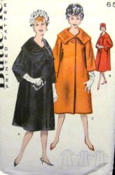 8885 1959 WIDE COLLAR PYRAMID COAT PATTERN 12 32''B