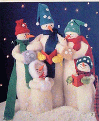 8888 MCCALLS 9'',15'',18'' PLUSH FELT SNOW CAROLER DOLLS PATTERN