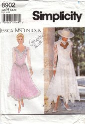 8902 DROP WAIST HANKIE HEM FANCY DRESS PATTERN 6
