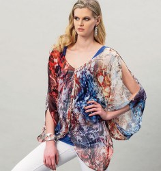 8905 SO EZ VOG FLUID PULLOVR TOPS,SHELL PATTERN L-XXL