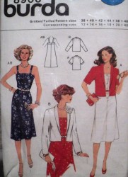 8906 BURDA STRAPPY DRESS ,SS-LS OPEN JACKET PATTERN 12-20+40
