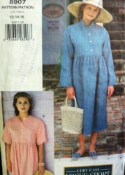 8907 VOGUE BABY DOLL SS-LS  DIRNDL DRESS PATTERN 12
