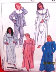 8914 SIMPLICITY PAJAMAS, GRANNY NIGHTGOWN, BUTTON ROBE PATTERN SMALL, PETITE, MD, LG CHOICE
