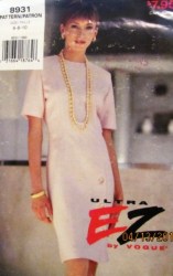 8931 EZ VOG FIT STRAIGHT PRINCESS SS DRESS PATTERN 6-10, 18-22
