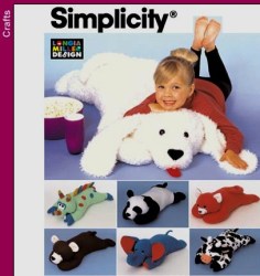 8932  SIMPLICITY 40'' PILLOW DOG, PANDA, BEAR, DRAGON / DINO PATTERN