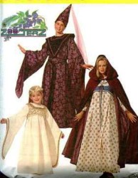 8937 6775 MEDIEVAL GOWN, HAT,CAPE COSTUME PATTERN ADLT,KIDS