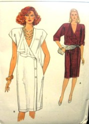 8942 EZ VOG STRT ASYMMETRIC LAPEL SS-LS DRESS PATTERN 8-12