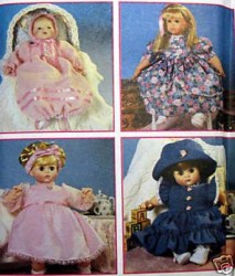8960 9286 SIMPLICITY 12-22'' DESIGN DOLL CLOTHES,  DRESS, BONNET, PANTIES PATTERN