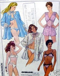 8975 SIMPLICITY MIDRIFF TEDDY, ROBE, BRA, PANTIES PATTERN SZ 12, 8