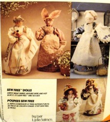 7055 MCCALLS NO SEW WRAP FABRIC,GLUE 11'' DOLLS, BUNNIES, KITTY, BETSY EASY PATTERN