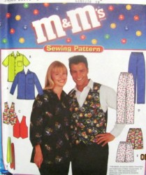 8989 OFFICIAL M & M UNISEX VEST,SHIRT,BOTTOMS,TIE PATTERN L-XL