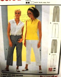 88991 BURDA CROPPED EZ PANTS CUFFS OR NOT,SHORTS PATTERN  6-16