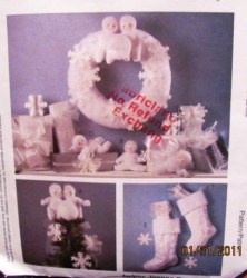 8994 SNOW BABIES WREATH, TREE TOP, STOCKING, ORNAMENTS PATTERN