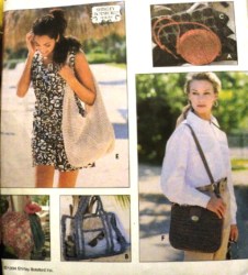 8994 GRANNY SQ/CLEAR/RED CIRCLE/HEART CROCHET HANDBAGS PATTERN
