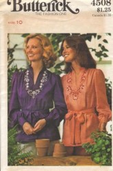4508 70s CAFTAN EMBROIDERED TOP,BELT PATTERN 10, 14