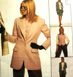 9008 LINED 1 BUTTON JACKET, VEST, PANTS, SKIRT PATTERN 16,12, 10