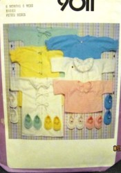 9011 BABY KIMONO LENGTHS, SWEET LADYBUG BOOTEES PATTERN 6 MOS