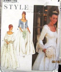 9025 DROP WAIST EMBELLISHED RENNSNCE BRIDAL GOWN PATTERN 8-18