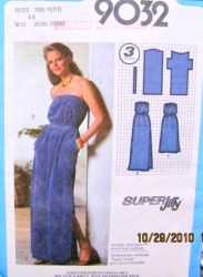9032 Simplicity  JIFFY SLEEVELESS PULLOVER DRESS LENGTHS KNIT PATTERN 6-8, OR 10-12 CHOICE