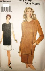 9036 EZ VOG STRT PULLOVER OVERLAY SS-LS DRESS PATTERN 12-16