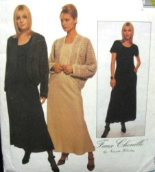 9044 FAUX CHENILLE LOOSE DOLMAN JACKET,BIAS DRESS PATTERN 6-24