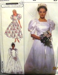 9051 SIMPLICITY BRIDES / MAID DROP WAIST DRESS, OVERDRESS LENGTHS PATTERN 8, 14