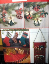 9083 VOG XMAS RIBBON TREE SKIRT, STOCKINGS, ORNAMENTS PATTERN