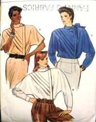 9110 LOOSE VOGUE DOLMAN SS-LS BLOUSE PATTERN 12