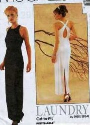 9129  MCCALLS DESIGNER STRAPPY BACK KEYHOLE FLOOR DRESS PATTERN 8-12
