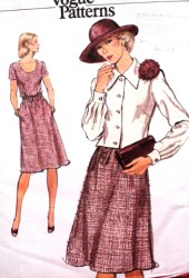 9132 70S EZ VOGUE UNLINED BUTTON JACKET, SHORT SLEEVE TIED DRESS PATTERN 12