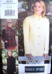 9133 VOGUE EZ LOOSE UNLINED LONG POCKET JACKET PATTERN 14-18 or 8-12 Choice
